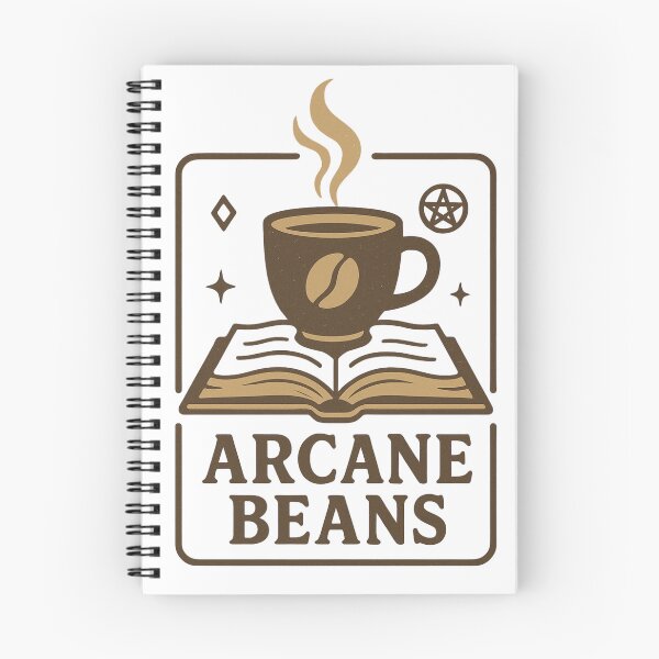 Item preview, Arcane Beans – magical coffee grimoire emblem for barista wizards designed and sold by ArcaneBeans.