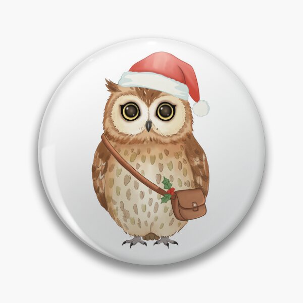 Item preview, Cozy Christmas Owl with Santa Hat | Festive Woodland Winter Art designed and sold by Iqrapixels.