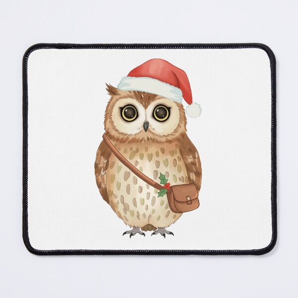 Item preview, Cozy Christmas Owl with Santa Hat | Festive Woodland Winter Art designed and sold by Iqrapixels.