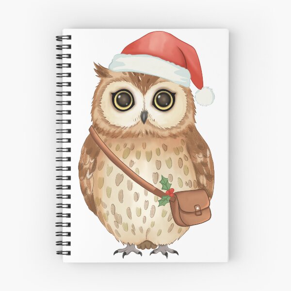 Item preview, Cozy Christmas Owl with Santa Hat | Festive Woodland Winter Art designed and sold by Iqrapixels.