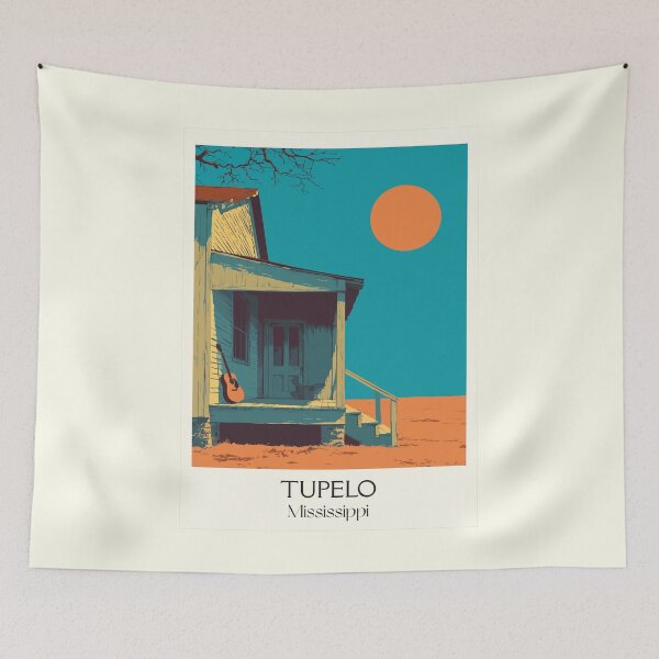 Item preview, Tupelo Mississippi Birthplace | Music Heritage Art Print designed and sold by TuncGK.