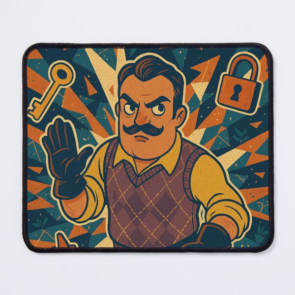 Item preview, Hello Neighbor Argyle Burst Retro Comic Style For Fan designed and sold by Bongocomic.