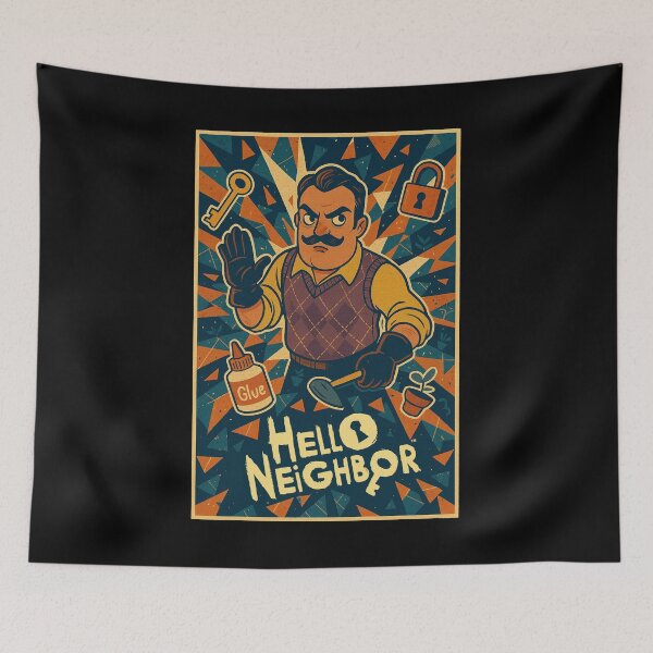 Item preview, Hello Neighbor Argyle Burst Retro Comic Style For Fan designed and sold by Bongocomic.