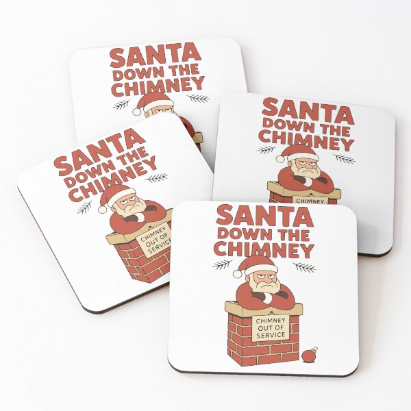 Item preview, Santa Down the Chimney – Funny Christmas Decor designed and sold by PrintSmithArt.