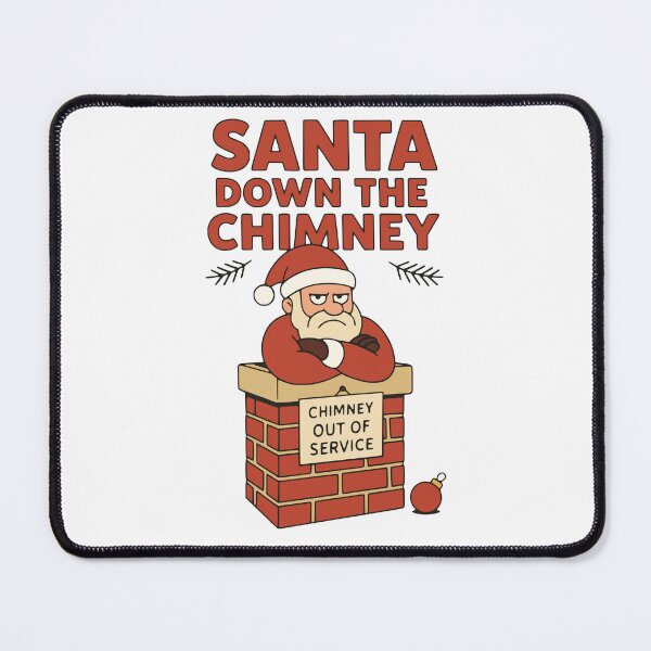 Item preview, Santa Down the Chimney – Funny Christmas Decor designed and sold by PrintSmithArt.