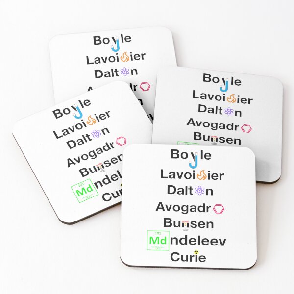 Item preview, Nerdy Minimalist Iconic Chemists Names Boyle, Lavoisier, Dalton, Avogadro, Bunsen, Mendeleev, Curie Chemistry Teacher Black Text designed and sold by MathWare MathClips.