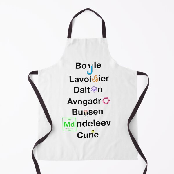 Item preview, Nerdy Minimalist Iconic Chemists Names Boyle, Lavoisier, Dalton, Avogadro, Bunsen, Mendeleev, Curie Chemistry Teacher Black Text designed and sold by MathWare MathClips.