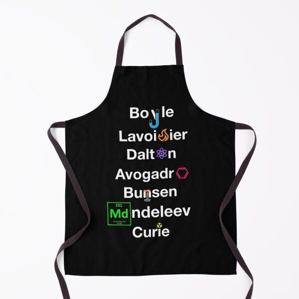 Item preview, Nerdy Minimalist Iconic Chemists Names Boyle, Lavoisier, Dalton, Avogadro, Bunsen, Mendeleev, Curie Chemistry Teacher White Text designed and sold by MathWare MathClips.