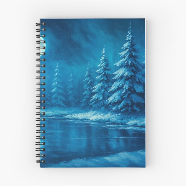 Item preview, Moonlit Winter Forest by a Lake designed and sold by Joey Santiago.