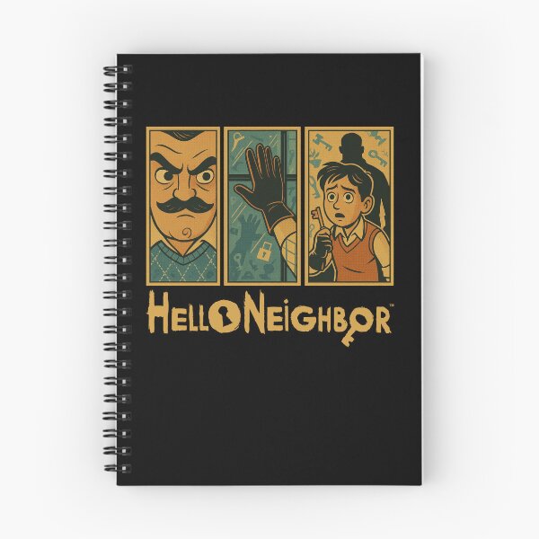 Artikelvorschau, Hallo Nachbar, Fenster-Triptychon im Retro-Comic-Stil für Fans entworfen und verkauft von Bongocomic.