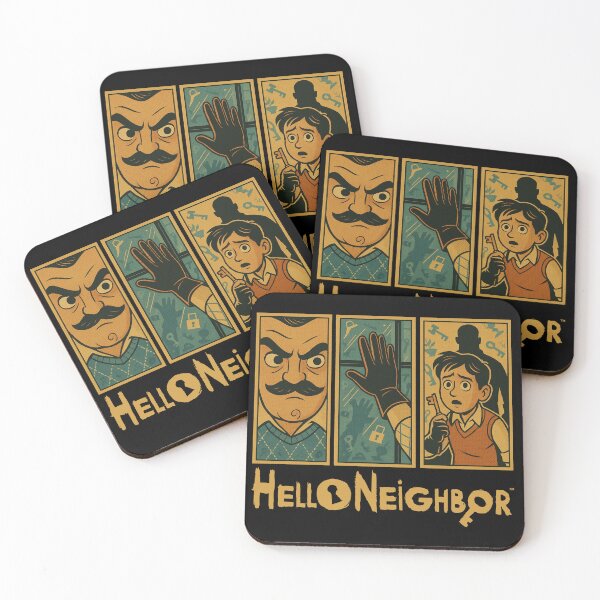 Item preview, Hello Neighbo Window Triptych Retro Comic Style For Fan designed and sold by Bongocomic.