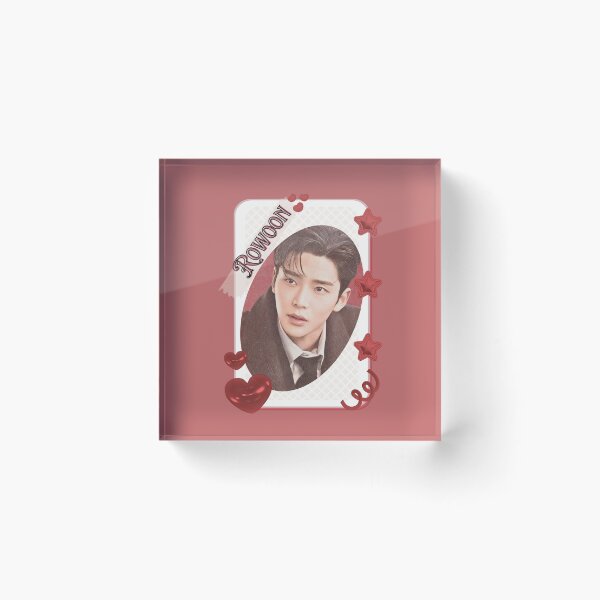 Item preview, Woo Seok (Rowoon) Korean Actor Kdrama Group Card Red Aesthetic Collage Design designed and sold by AJUNICE STUDIO.