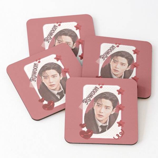 Item preview, Woo Seok (Rowoon) Korean Actor Kdrama Group Card Red Aesthetic Collage Design designed and sold by AJUNICE STUDIO.