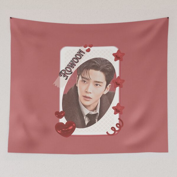 Item preview, Woo Seok (Rowoon) Korean Actor Kdrama Group Card Red Aesthetic Collage Design designed and sold by AJUNICE STUDIO.