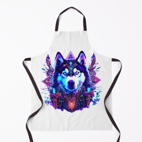 Item preview, Cybernetic Geometric Husky – Dark Blue and Purple Circuit Dog Art designed and sold by Naturalite19.