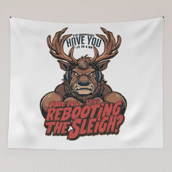 Item preview, Funny Tech Support Reindeer - Reboot The Sleigh Christmas designed and sold by ShirtHatch.