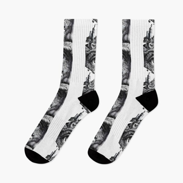 Item preview, Surreal Eye of the City – Black & White Urban Dreamscape designed and sold by Psycho-Crazy.