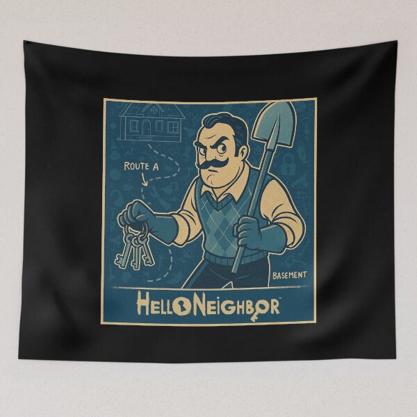 Item preview, Hello Neighbor Basement Plan Blueprint Vintage Comic Style For Fan designed and sold by Bongocomic.
