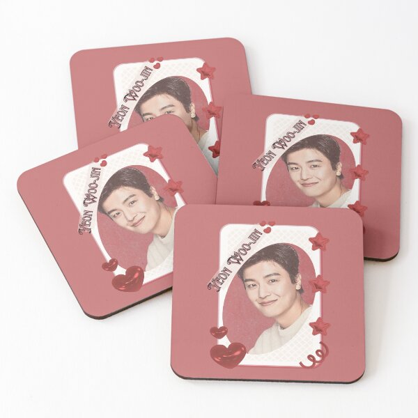 Item preview, Yeon Woo-jin Korean Actor Kdrama Group Card Red Aesthetic Collage Design designed and sold by AJUNICE STUDIO.