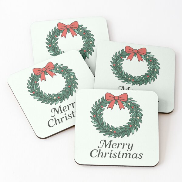 Item preview, Classic Christmas Wreath – Minimalist Merry Christmas designed and sold by PrintSmithArt.