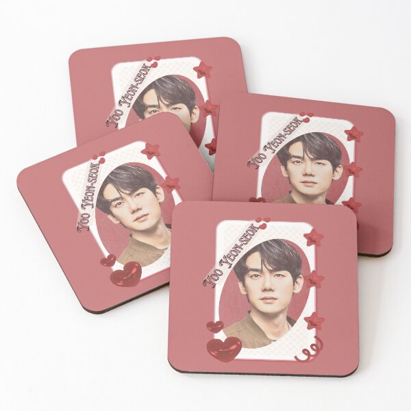 Item preview, Tarjeta de grupo de actores coreanos de K-dramas Yoo Yeon-seok con diseño de collage estético rojo designed and sold by AJUNICE STUDIO.