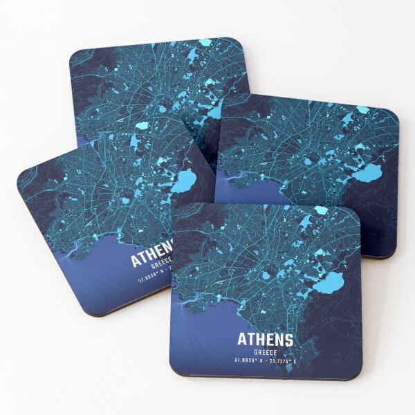 Item preview, Athens Midnight City Map designed and sold by HomeLivingCo.
