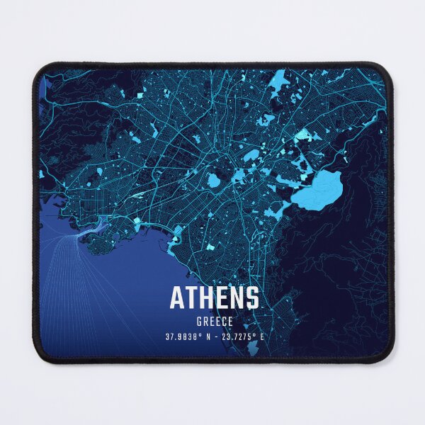 Item preview, Athens Midnight City Map designed and sold by HomeLivingCo.