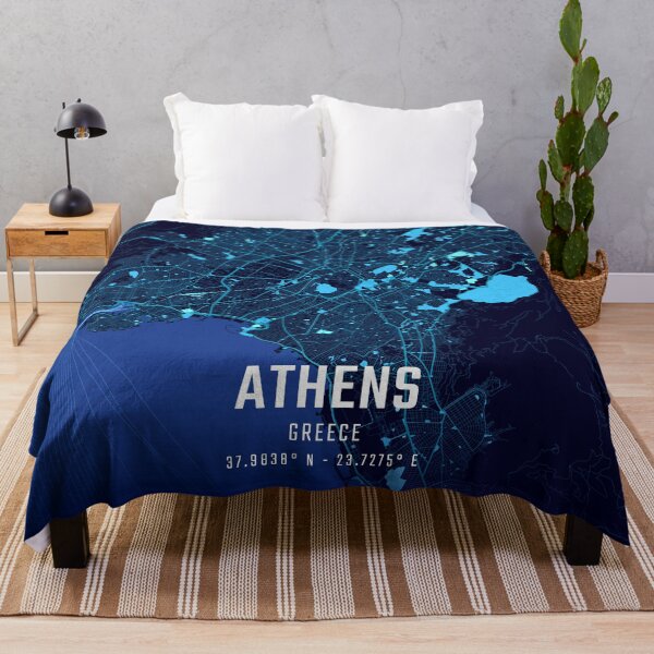Item preview, Athens Midnight City Map designed and sold by HomeLivingCo.
