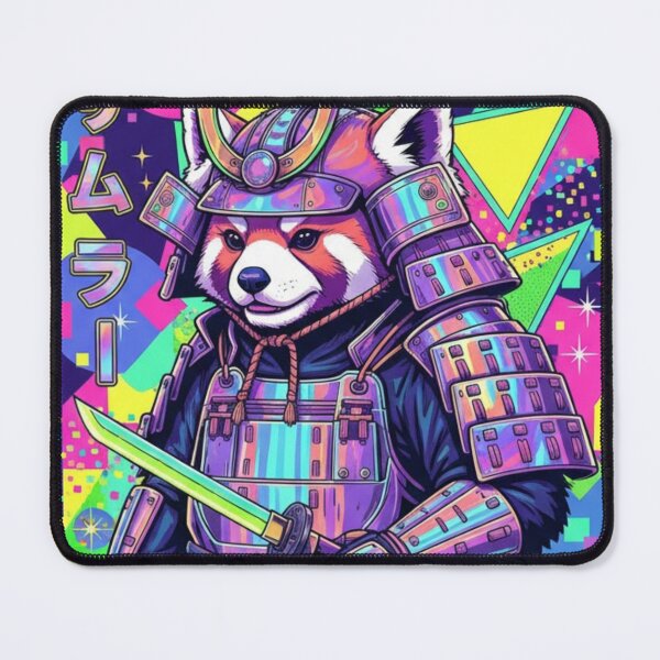 Item preview, Red Panda Samurai – Retro Vaporwave Japanese Warrior Art – Neon Cyber Animal Design designed and sold by MadeByACJ.