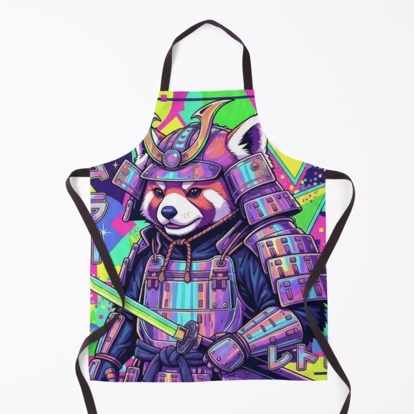 Item preview, Red Panda Samurai – Retro Vaporwave Japanese Warrior Art – Neon Cyber Animal Design designed and sold by MadeByACJ.