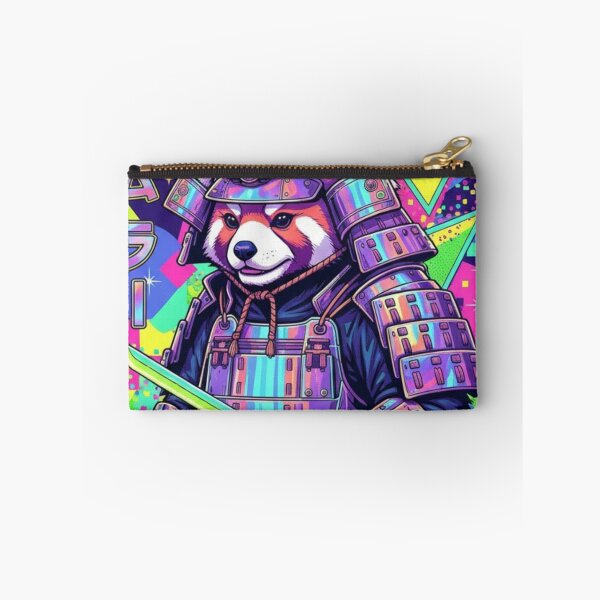 Item preview, Red Panda Samurai – Retro Vaporwave Japanese Warrior Art – Neon Cyber Animal Design designed and sold by MadeByACJ.