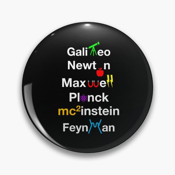 Item preview, Nerdy Minimalist Iconic Physicists Names Galileo, Newton, Maxwell, Planck, Einstein, Feynmann Physics Teacher White Text designed and sold by MathWare MathClips.