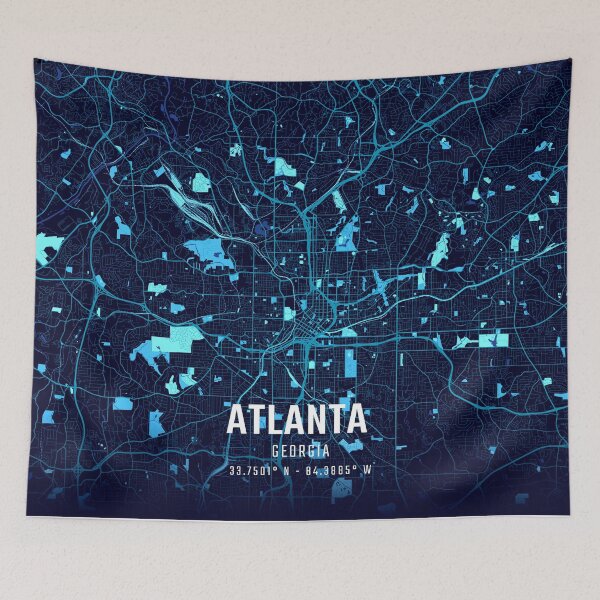 Item preview, Atlanta Midnight City Map designed and sold by HomeLivingCo.