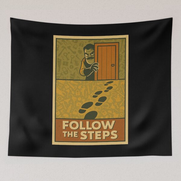 Item preview, Hello Neighbor Follow the Steps Vintage Comic Style For Fan designed and sold by Bongocomic.