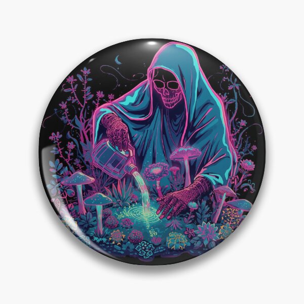 Artikelvorschau, Neon Skeleton Garden – Leucht-T-Shirt für Liebhaber düsterer Fantasy. entworfen und verkauft von Pixel Toad.