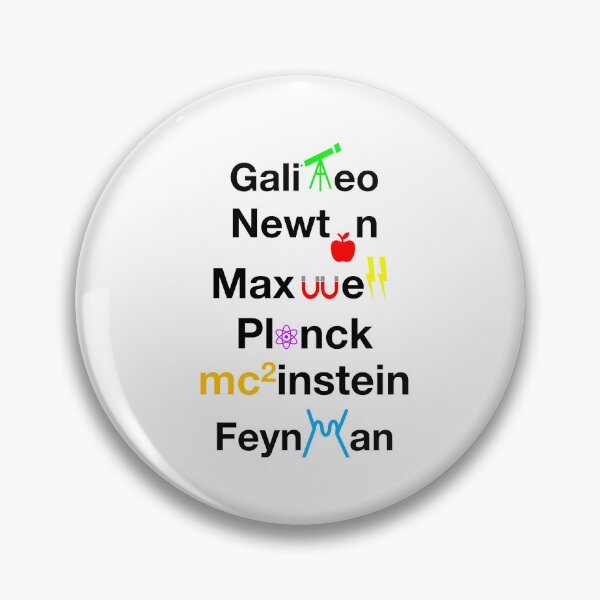 Item preview, Nerdy Minimalist Iconic Physicists Names Galileo, Newton, Maxwell, Planck, Einstein, Feynmann Physics Teacher Black Text designed and sold by MathWare MathClips.
