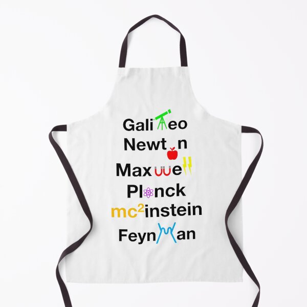 Item preview, Nerdy Minimalist Iconic Physicists Names Galileo, Newton, Maxwell, Planck, Einstein, Feynmann Physics Teacher Black Text designed and sold by MathWare MathClips.