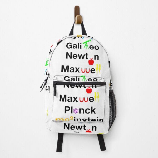 Item preview, Nerdy Minimalist Iconic Physicists Names Galileo, Newton, Maxwell, Planck, Einstein, Feynmann Physics Teacher Black Text designed and sold by MathWare MathClips.