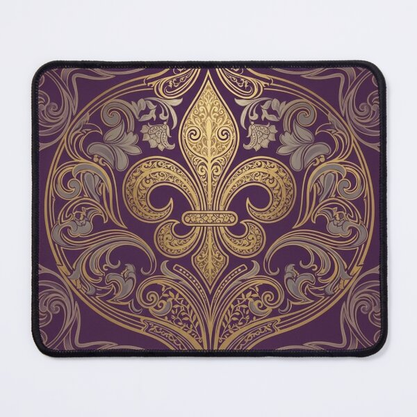 Item preview, Fleur De Lys Purple Gold Royal Luxury Pattern designed and sold by ProjectNoah.