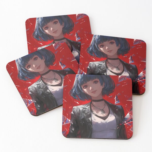 Item preview, Tae Takemi Cool Doctor Persona 5 Game Heroine Red Background Stylish designed and sold by HumbertoValveno.