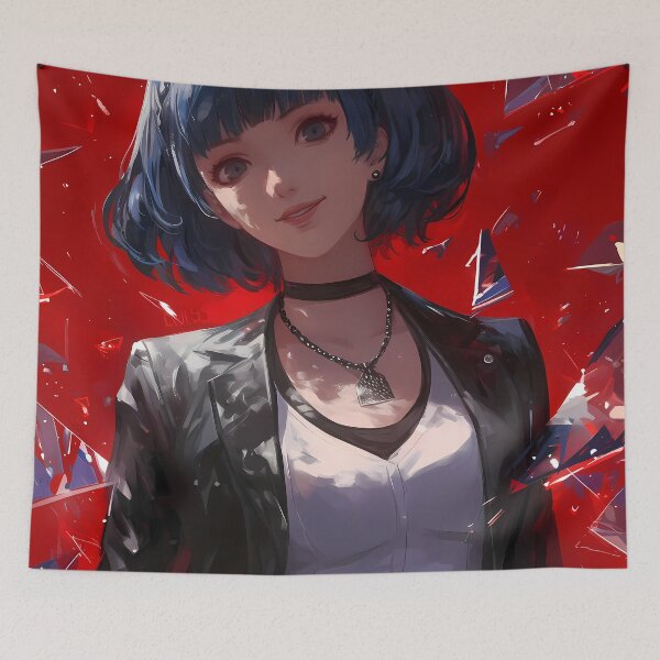 Item preview, Tae Takemi Cool Doctor Persona 5 Game Heroine Red Background Stylish designed and sold by HumbertoValveno.