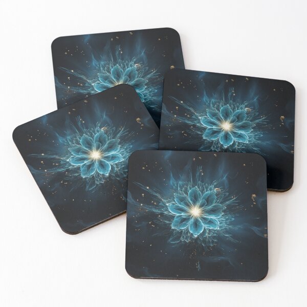 Item preview, A Burst of Energy: The Blue Light Petals Explode from Ice, Revealing a Golden Heart designed and sold by Epsydon Designers.