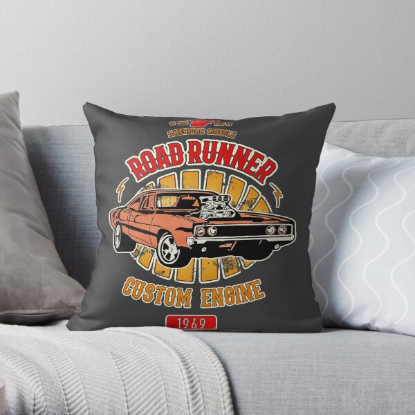 Plymouth Road Runner - American Muscle Throw Pillow