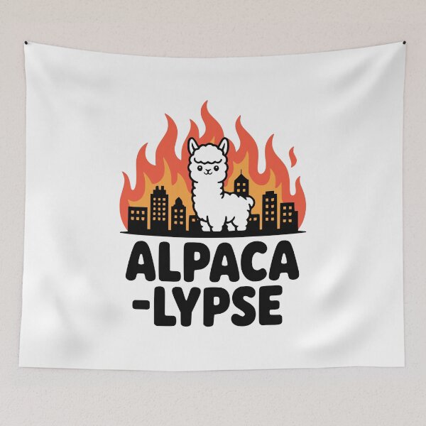 Item preview, Alpacalypse! Cute Alpaca Apocalypse Pun designed and sold by PMCreative.