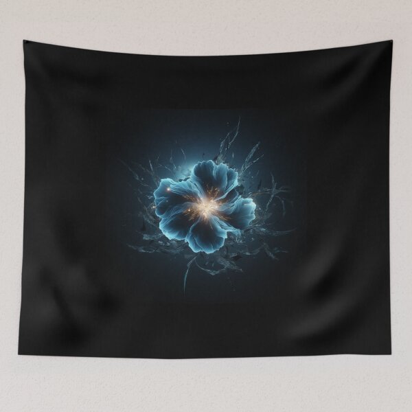 Item preview, A Burst of Energy: The Blue Light Petals Explode from Ice, Revealing a Golden Heart designed and sold by Epsydon Designers.