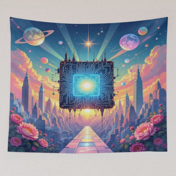 Item preview, Cosmic Circuit – Molecular elegance in Art Deco & surreal technology designed and sold by FotoworldEdel.