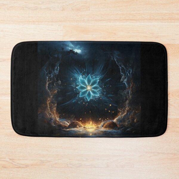 Item preview, A Burst of Energy: The Blue Light Petals Explode from Ice, Revealing a Golden Heart designed and sold by Epsydon Designers.