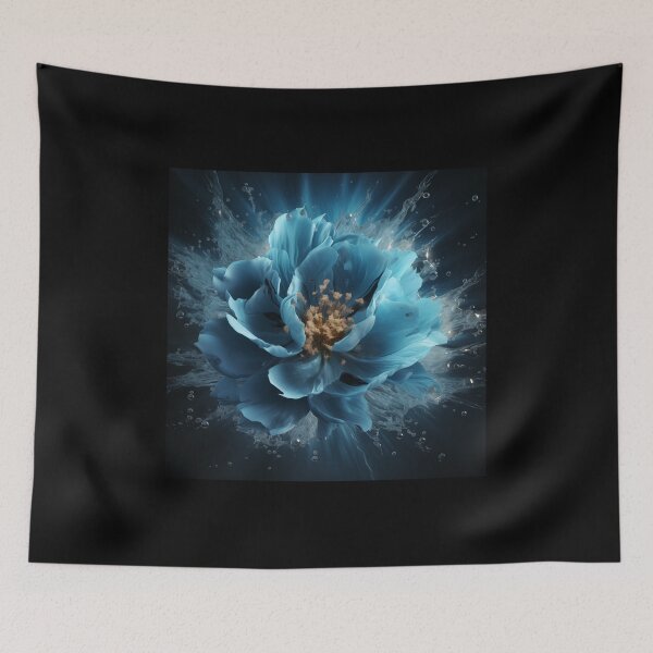 Item preview, A Burst of Energy: The Blue Light Petals Explode from Ice, Revealing a Golden Heart designed and sold by Epsydon Designers.