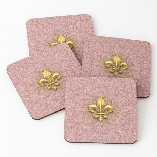 Item preview, Fleur de Lys: Elegant Gold and Pink Art Nouveau designed and sold by ProjectNoah.