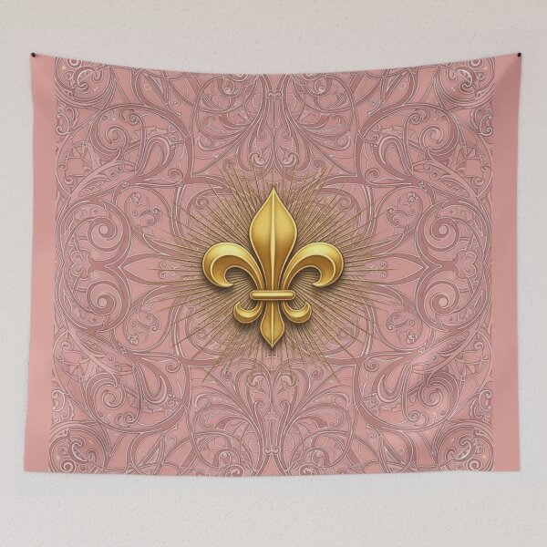 Item preview, Fleur de Lys: elegante Art Nouveau dorado y rosa designed and sold by ProjectNoah.